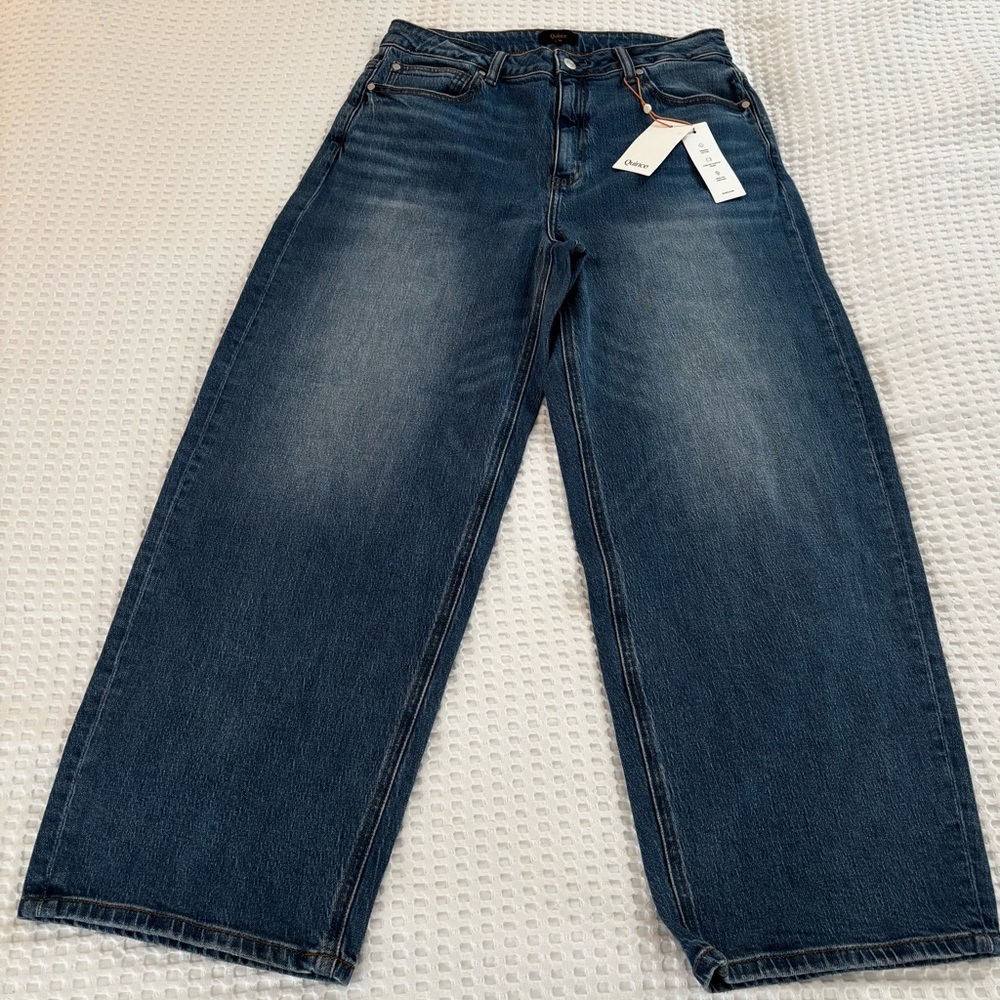 Quince Women's Wide Leg Jeans in Dark Blue Wash